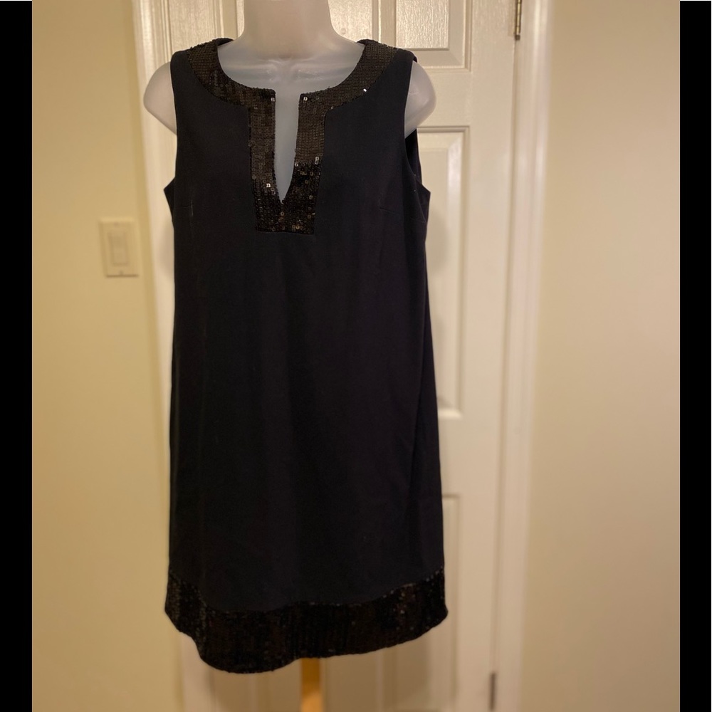 Nine West - Woman’s black sleeveless cocktail dress with decorative sequence, 6 - Picture 1 of 7